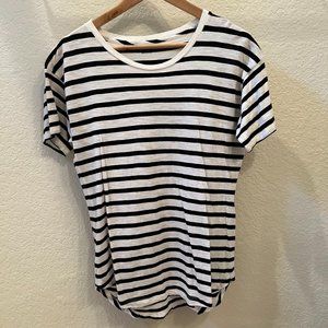 Women's Madewell Striped Black and White T-shirt Small